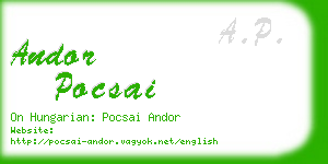 andor pocsai business card